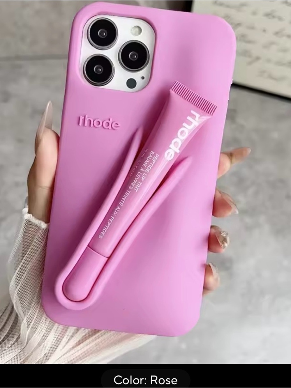 Rhode lip case iPhone 11 Pro Max in Rose with lip gloss included